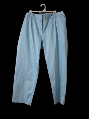 Liz Claiborn Light Blue Casual Cotton Blend Petite Pants 22P